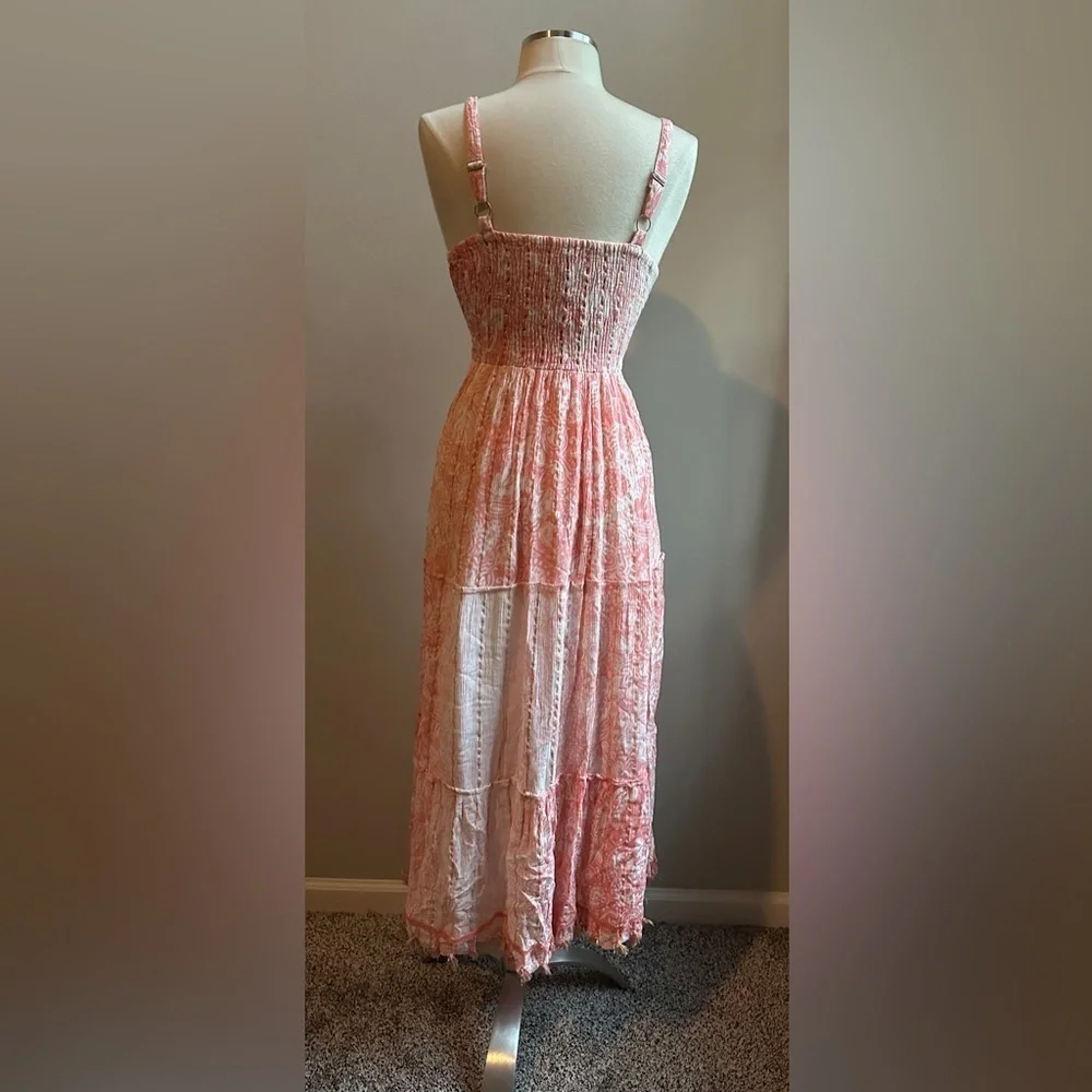 Me 2 Magic Coral Pink Boho Maxi Dress – Embroidered Tassel Detail, Pink M - Picture 3 of 9